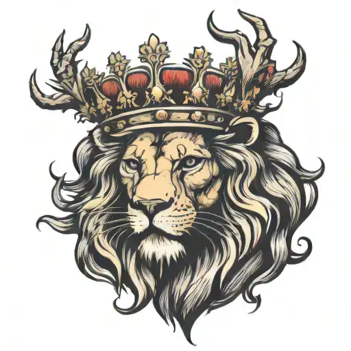 Lion Wearing A Crown Of Thorns