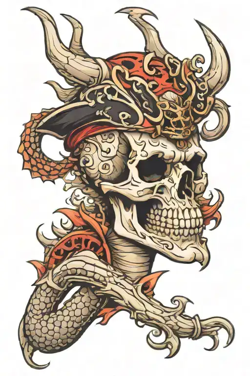 Dragon Pirate Skull