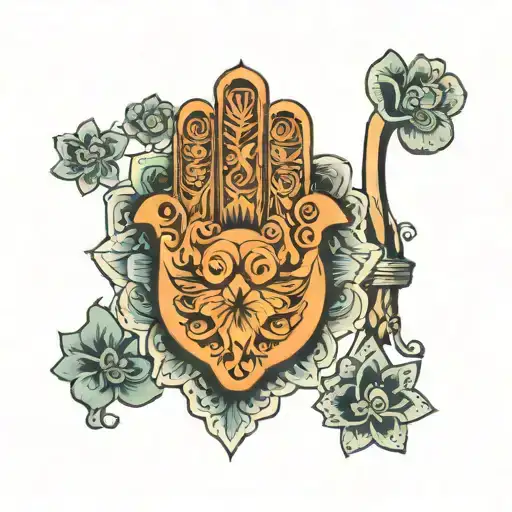 Hamsa Symbol With Elephant Trunk