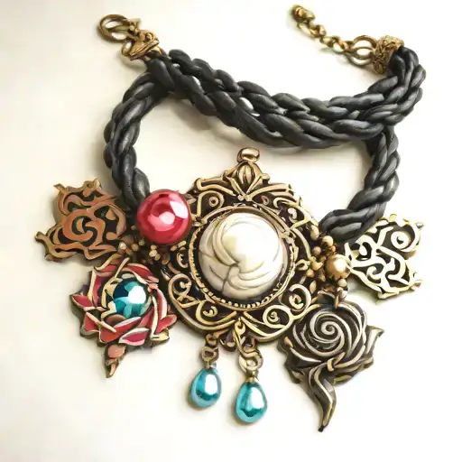 Culred Peral Necklace Wrapped