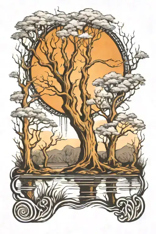 Swamp Trees Black And White