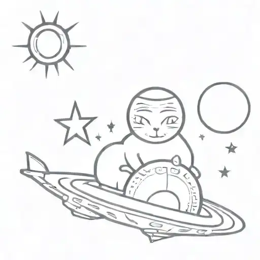 Alien Cat In A Spaceship