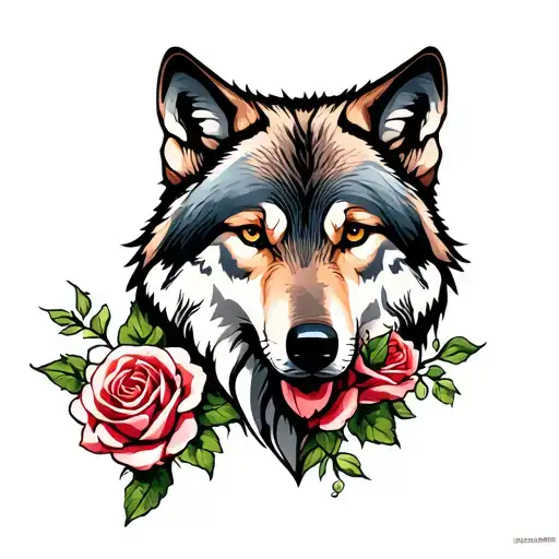 Wolf And Roses