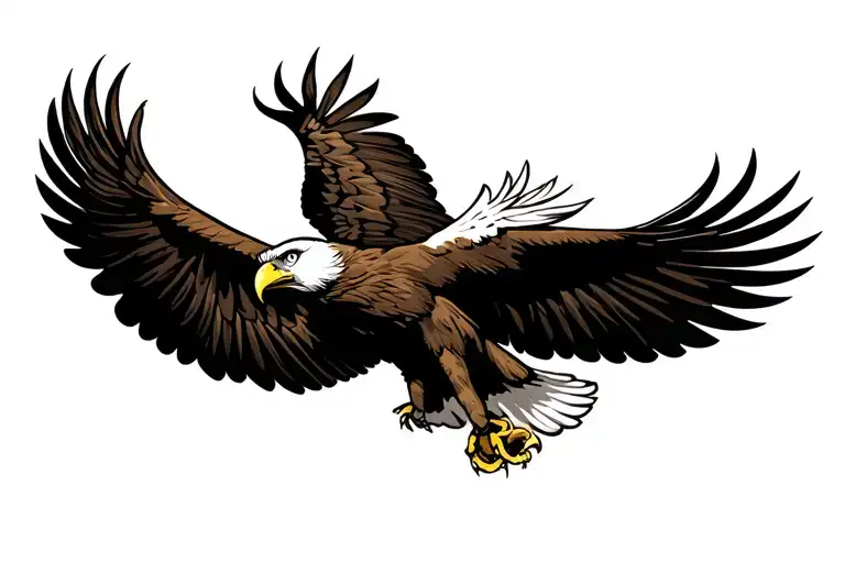 Traditional Eagle Flying With Its Talons Out