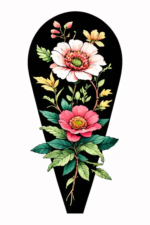 Flowers And Branches Of Plants