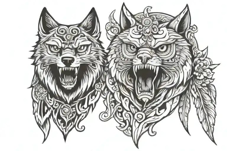 Wolf And Owl