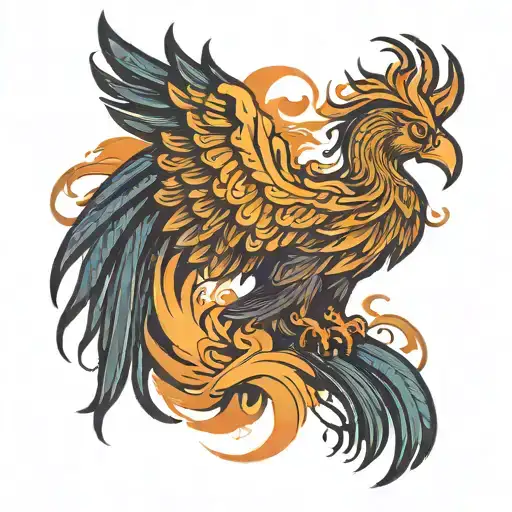 Simple Phoenix Symbolising Resilience And Strength