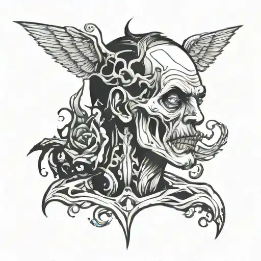 Weird Creepy Man In Depression And Agony