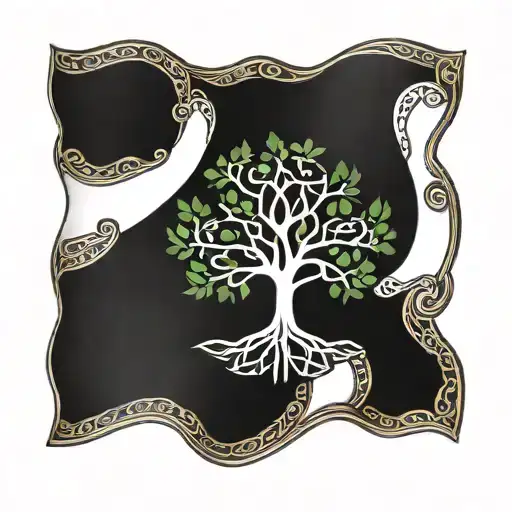 Sardinian Flag With A Celtic Tree
