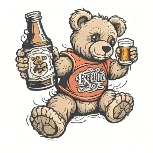 Teddy Bear And Beer Bottle