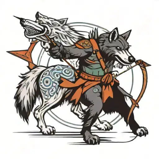Wolf Archer Shooting An Arrow