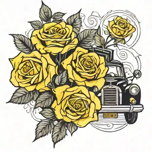 Yellow Roses And A Black Cab
