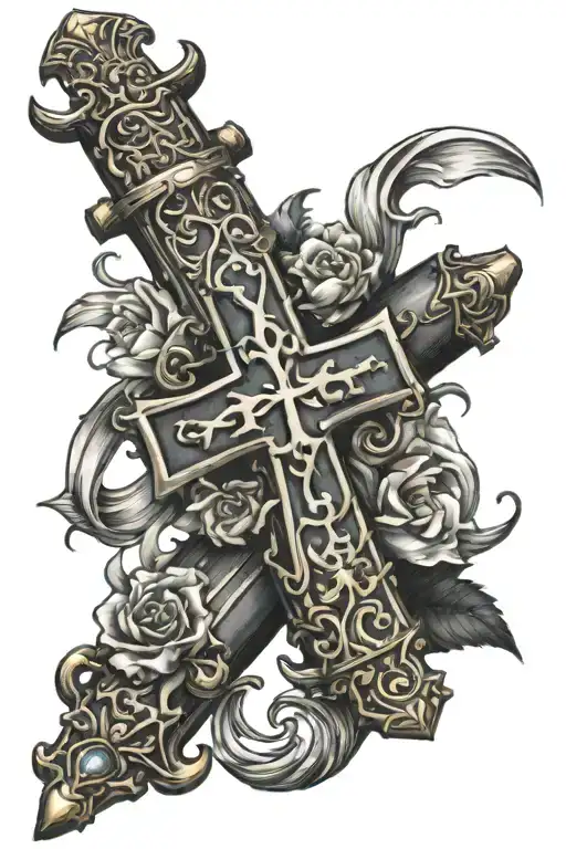 Make A Forearm Tattoo Wtih A Scroll And A Cross With Psalm 139 7-10 On The Scroll