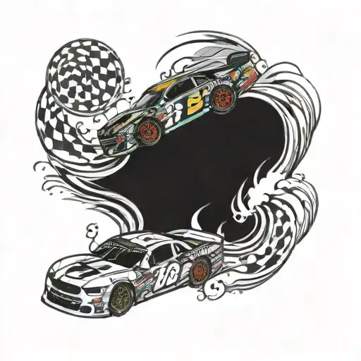 Nascar 3 Cars Tide Start To Finish Line