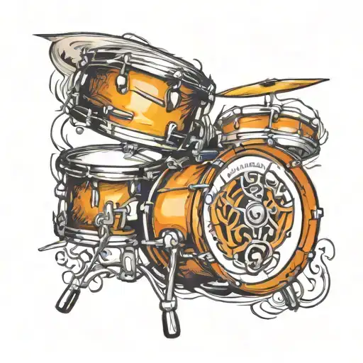 Music Art And Drum Tatto Design