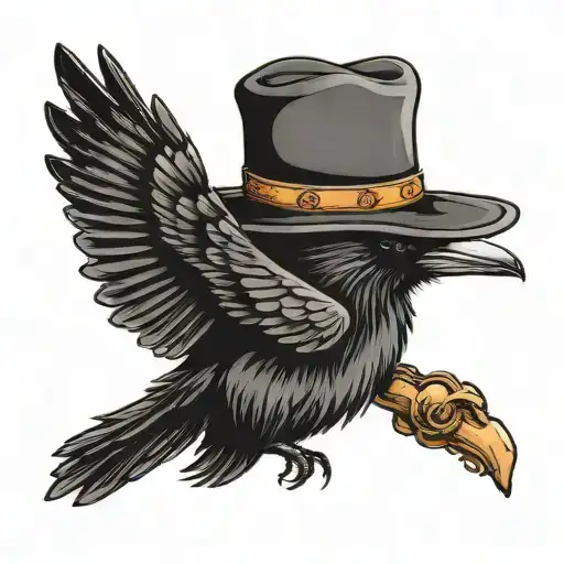 Crow With A Cowboy Hat