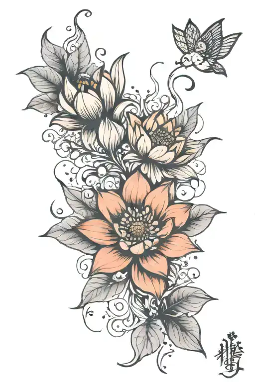 Lotus Flower And November As A Bouquet