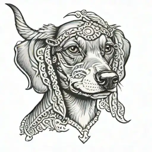 Warrior Dachshund With Scar Thorough The All Right Eye