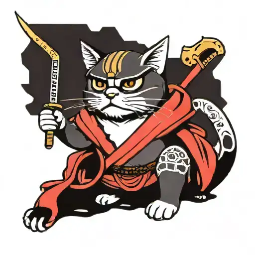 Samurai Cat Standing