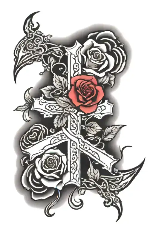 Cross And Rose Growing