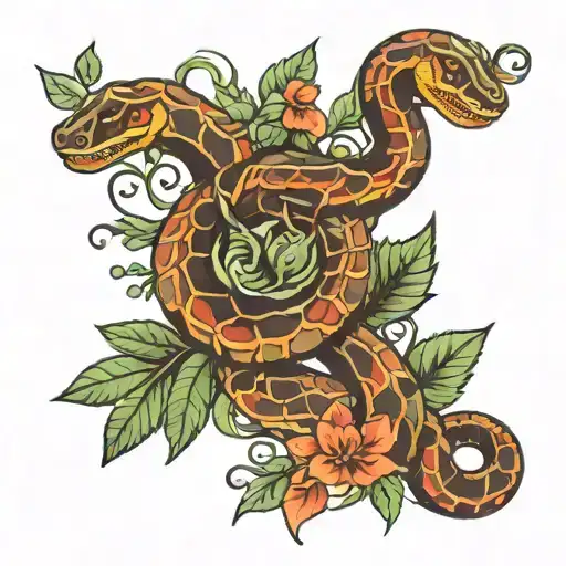 Snake Stylized Plants