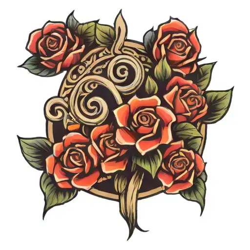 God Symbol With Flowers