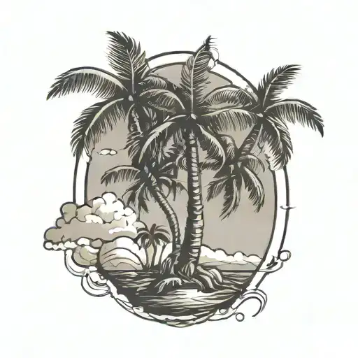 Palm Tree With Coordinates As The Trunk