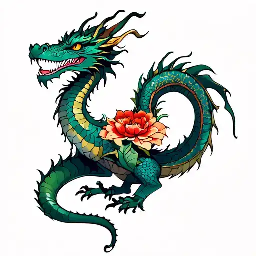 Dragon With Flore