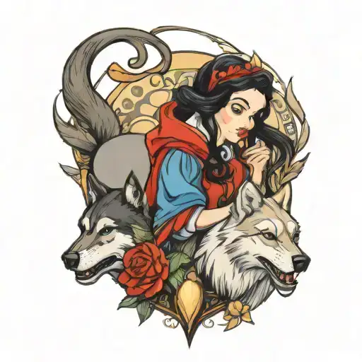 Snow White With A Wolf