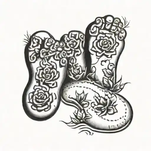 Children Footprints Leading