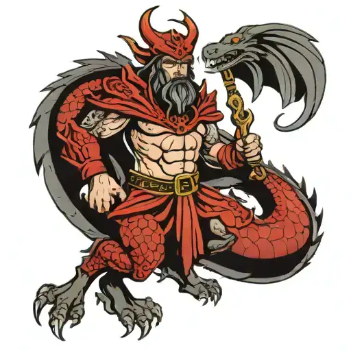 Welsh Warrior With Dragons