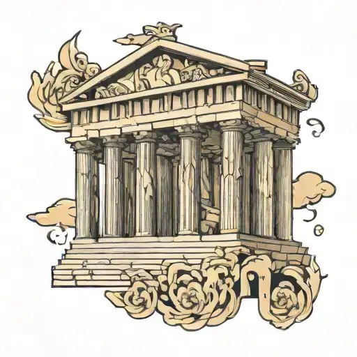 Parthenon Greece Stamp Tatto