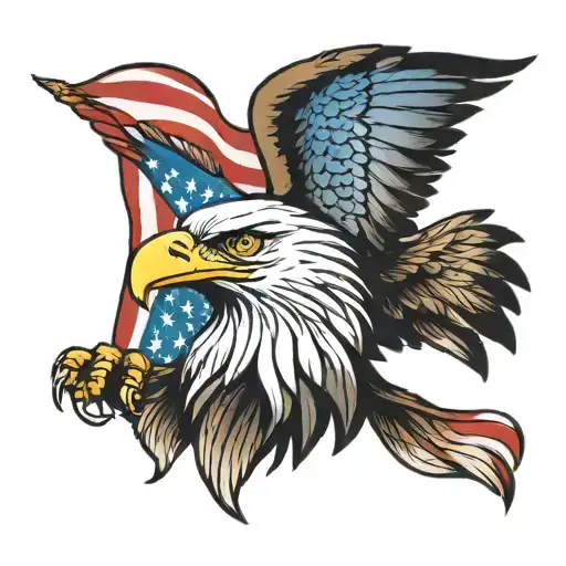 Eagle With American Flag Within Wings
