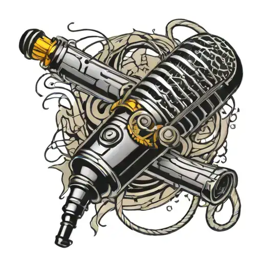 Microphone With Wire And Spider