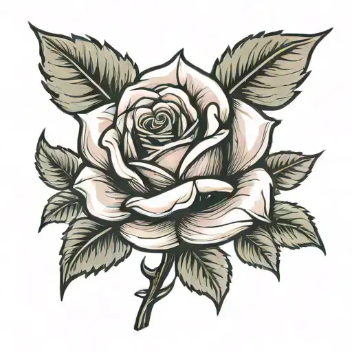 Rose With Stem In Phrase Written