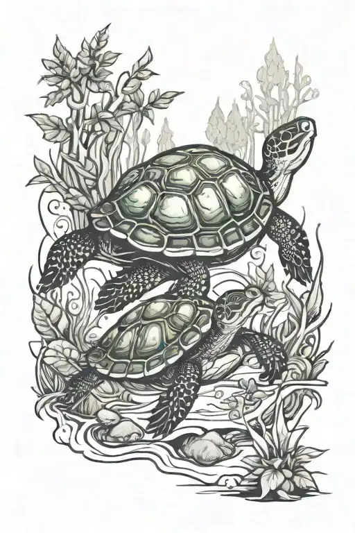 Turtle Forest Scene