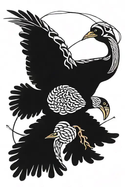 Fly Fishing Line With Turkeys Camouflaged In A Dense