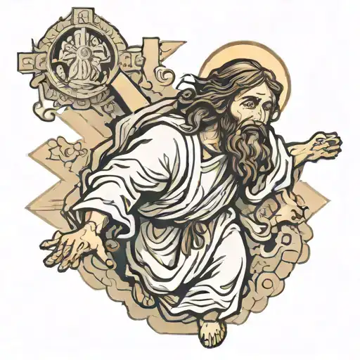 Jesus Walking And Being Beaten Via Dolorosa