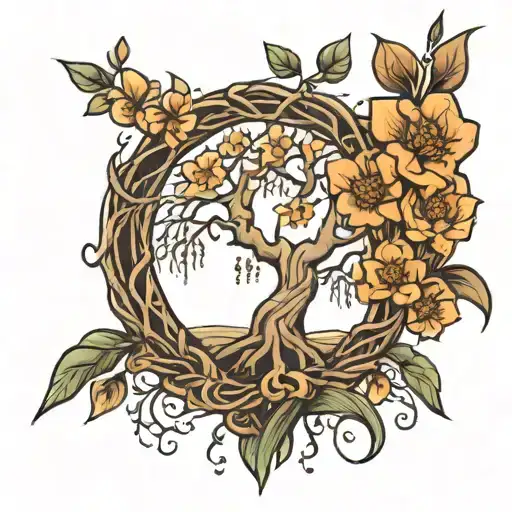 Willow Tree With A Flower