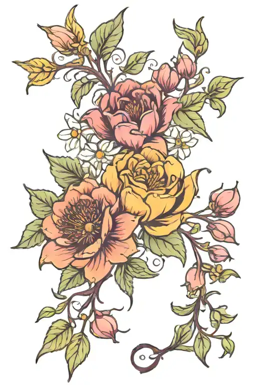 November And August Birth Flowers Intertwined