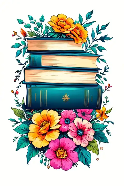 Books Surrounded By Florals