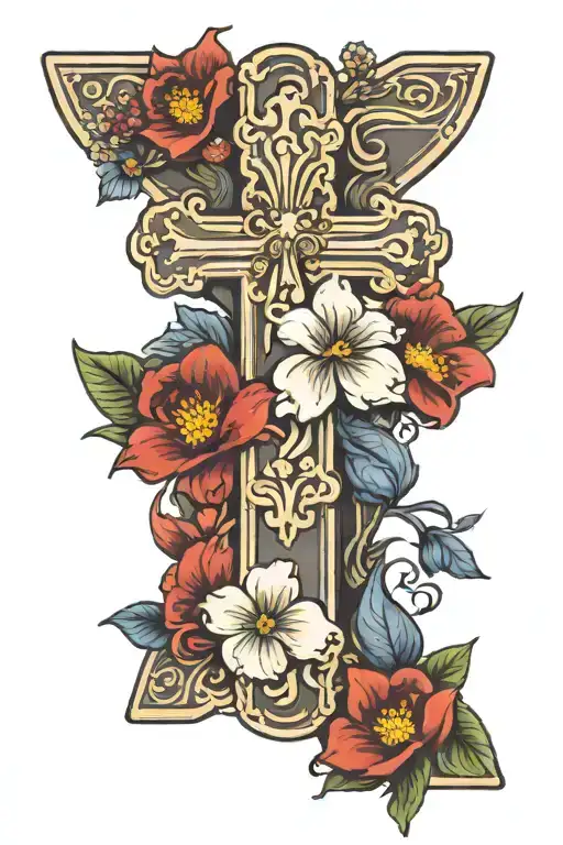 Cross With November Birth Flower
