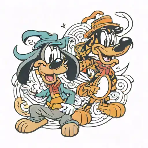 Pluto And Goofy Disney Gang