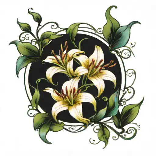 Vine Of Lilies In A Circle