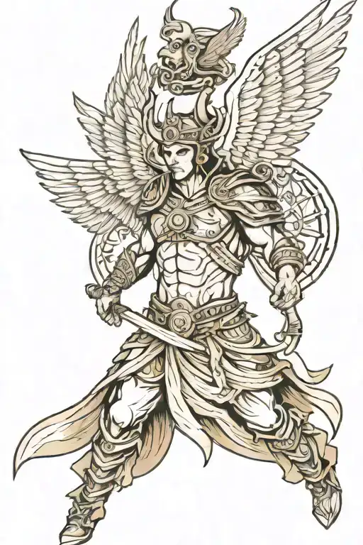 Warrior With Wings Spread