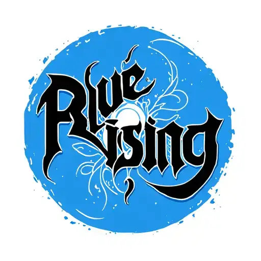 Blue Circle With The Word Rising