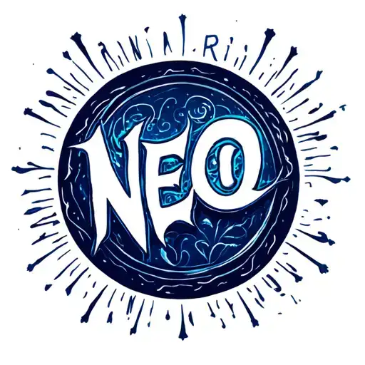 Dark Blue Circle With The Word Rising