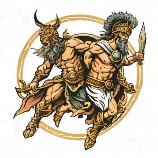 Zeus And Spartan Warrior