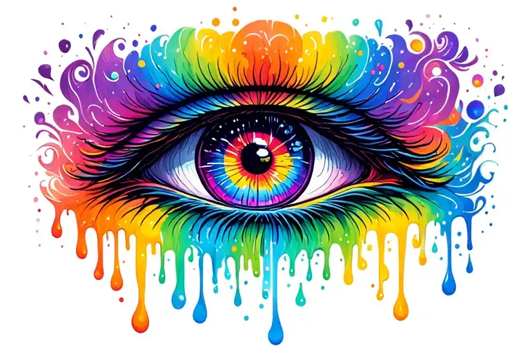 Dripping Rainbow Eye Trippy