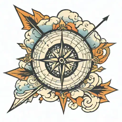 Clouds Compass Arrow